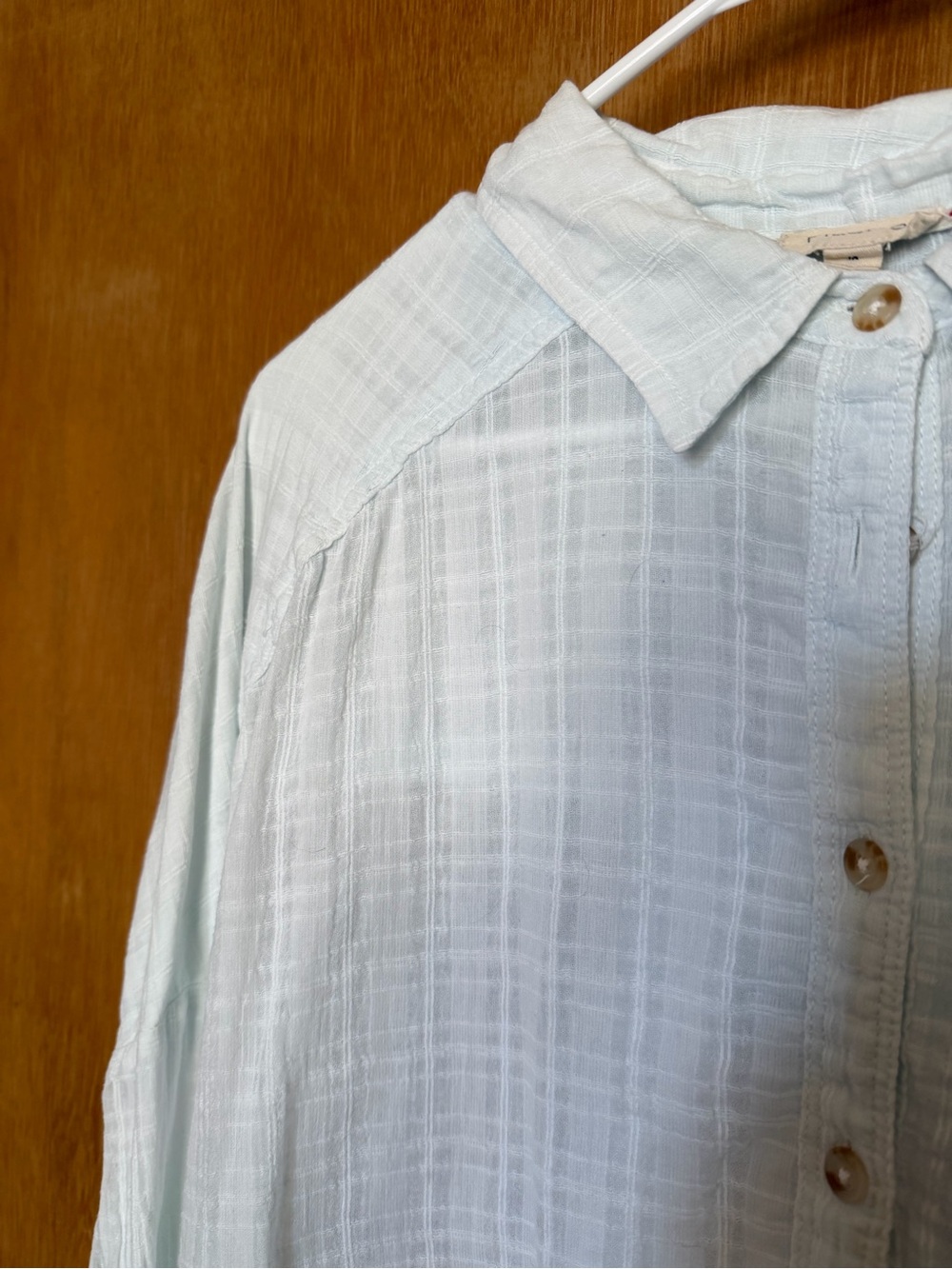 Pilcro/Anthropologie Light Blue Ombre Button-Up Women's Shirt - Picture 5 of 6